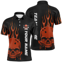 Load image into Gallery viewer, Personalized Skull Bowling Shirt For Men, Women And Kids, Custom Team'S Name Flame Bowler Jerseys IPHW5916