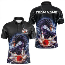 Load image into Gallery viewer, Custom Thunder Lightning Dragon Bowling Polo Shirts For Men, Dragon Bowling League Shirt IPHW8677
