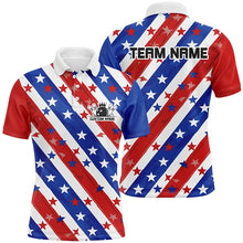 Load image into Gallery viewer, Personalized American Flag Bowling Team Shirts, Patriotic Bowling League Shirts For Men And Women IPHW6518