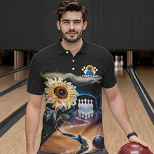 Load image into Gallery viewer, Custom Sunflower Bowling Polo Shirts For Men, Sunflower Bowling Tournament Team Shirt IPHW8437