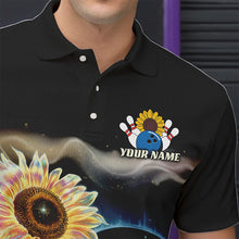 Load image into Gallery viewer, Custom Sunflower Bowling Polo Shirts For Men, Sunflower Bowling Tournament Team Shirt IPHW8437