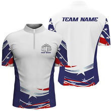 Load image into Gallery viewer, Personalized Patriotic Bowling Shirts For Men And Women, Ameircan Flag Bowling Team Jersey Styles IPHW6671
