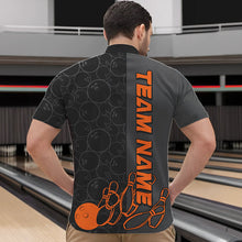Load image into Gallery viewer, Custom Black And Orange Strike Bowling Quarter-Zip Shirts For Men, Striking Team Bowling Jerseys IPHW8457