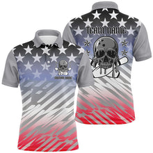 Load image into Gallery viewer, Custom American Flag Skull Bowling Shirts For Men And Women, Patriotic Team Bowling Jerseys IPHW6193