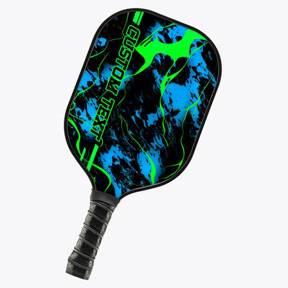 Blue And Green Paint Splatter 3D Printed Custom Pickleball Paddles, Pickleball Gifts For Men And Women IPHW7224