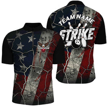 Load image into Gallery viewer, Grunge American Flag Patriotic Strike Custom Bowling Team Shirts For Men And Women, Eagle Bowling IPHW6693
