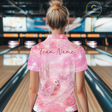 Load image into Gallery viewer, Custom Elegant Roses And Butterfly Women Bowling Polo Shirts, Ladies Bowling Shirt IPHW10315
