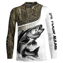 Load image into Gallery viewer, Personalized Walleye Fishing Camo Long Sleeve Fishing Shirts, Walleye Fishing Jerseys IPHW5809