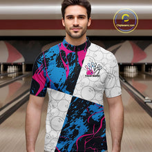 Load image into Gallery viewer, Custom Blue And Pink Camo Bowling Team Shirts For Men And Women, Camouflage Bowler Outfit IPHW10606