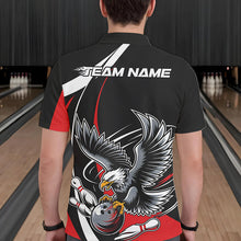 Load image into Gallery viewer, Custom Black And Red Eagle Bowling Men Polo Shirts, Eagle Bowling Team Jerseys IPHW8732