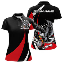Load image into Gallery viewer, Custom Black And Red Eagle Bowling Women Polo Shirts, Eagle Bowling Team Jerseys IPHW8732