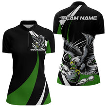 Load image into Gallery viewer, Custom Black And Green Eagle Bowling Women Quarter-Zip Shirts, Eagle Bowling Team Jerseys IPHW8735