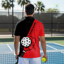 Load image into Gallery viewer, Black And Red Custom Pickleball Team Shirts For Men, Pickleball Jersey Outfit IPHW10821