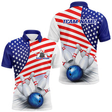Load image into Gallery viewer, Us Bowling American Flag Custom Patriotic Bowling Shirt For Men, Us Bowling League Shirt IPHW7626
