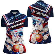 Load image into Gallery viewer, Custom Texas Flag Bowling Team Shirts For Women, Ladies Texas Bowling Jerseys IPHW6259