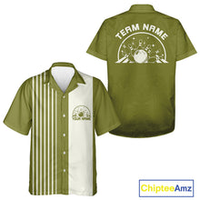 Load image into Gallery viewer, Custom Classic Striped Vintage Bowling  Shirt, Retro Bowling Button Up Team Shirt IPHW10074