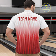 Load image into Gallery viewer, Custom Name Red Bowling Jerseys For Men, Bowling League Quarter-Zip Shirt Bowler Outift IPHW10656