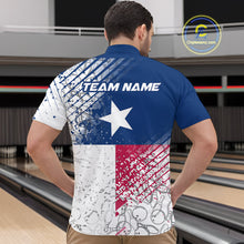 Load image into Gallery viewer, Custom Grunge Texas Flag Bowling Team Quarter-Zip Shirts For Men, Texas Bowling Tournament Shirt IPHW9633