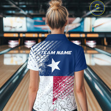 Load image into Gallery viewer, Custom Grunge Texas Flag Bowling Women Quarter Zip Shirt, Texas Bowling Tournament Shirt IPHW9633
