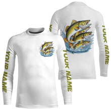 Load image into Gallery viewer, Walleye Fishes Custom Long Sleeve Fishing Shirts, Walleye Tournament Fishing Shirt IPHW7960
