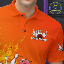 Load image into Gallery viewer, Custom Funny Turkey Bowling Thanksgiving Bowing Outfit Team Polo Shirts For Men IPHW9786