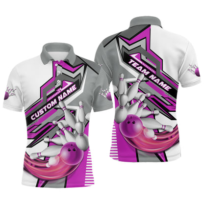 Personalized Multi-Color Bowling Team Jerseys, Bowling Tournament Polo / Quarter Zip Shirts For Men And Women IPHW5934