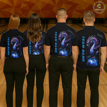 Load image into Gallery viewer, Personalized Blue Dragon Bowling Team Jerseys Men Polo Shirts Bowling League Shirts IPHW5353
