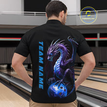 Load image into Gallery viewer, Personalized Blue Dragon Bowling Team Jerseys Men Quarter Zip Shirts Bowling League Shirts IPHW5353