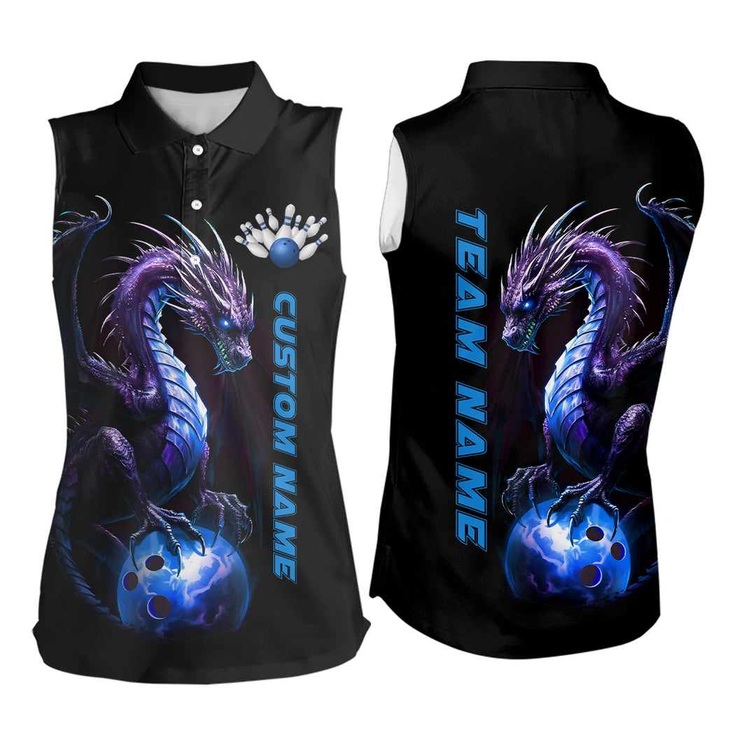 Blue Dragon Bowling Shirts For Women, Ladies Sleeveless Bowling Shirts Uniform IPHW5353