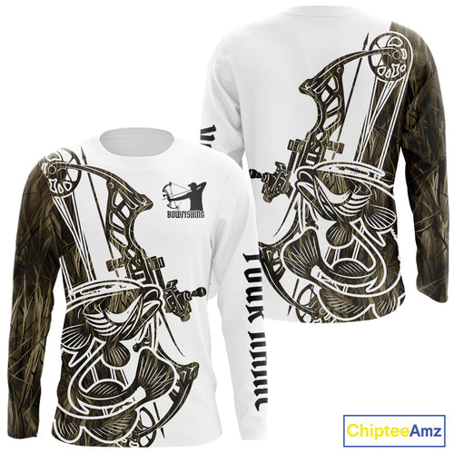 Custom Grass Camo Catfish Bowfishing Long Sleeve Tournament Shirts, Catfish Bow Fishing Shirt IPHW9289