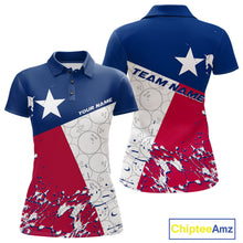Load image into Gallery viewer, Custom Texas Flag Bowling Team Women Polo Shirts, Texas Bowling League Shirt Team Uniform IPHW9632