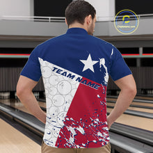 Load image into Gallery viewer, Custom Texas Flag Bowling Team Men Quarter-Zip Shirts, Texas Bowling League Shirt Team Uniform IPHW9632