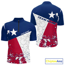 Load image into Gallery viewer, Custom Texas Flag Bowling Team Men Quarter-Zip Shirts, Texas Bowling League Shirt Team Uniform IPHW9632