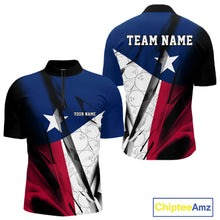 Load image into Gallery viewer, Custom Texas Flag Bowling Team Men Quarter-Zip Shirts, Texas Bowling League Shirt Team Uniform IPHW9634