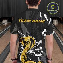 Load image into Gallery viewer, Custom Yellow Cobra Snake Bowling Team Jerseys, Bowling Polo Shirts For Men IPHW9708