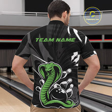 Load image into Gallery viewer, Custom Green Cobra Snake Bowling Team Jerseys, Bowling Quarter-Zip Shirts For Men IPHW9709