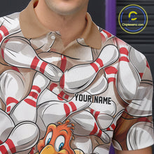 Load image into Gallery viewer, Custom Funny Thanksgiving Turkey Bowling Polo Shirts For Men, Thanksgiving Bowlers Outfit IPHW9719