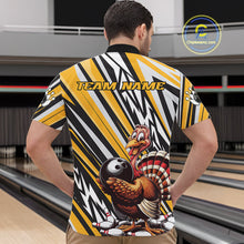 Load image into Gallery viewer, Custom Yellow Funny Thanksgiving Turkey Bowling Team Men Quarter-Zip Shirts, Bowling Jerseys IPHW9720