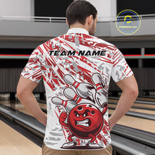 Load image into Gallery viewer, Red Camo Custom Funny Bowling Quarter-Zip Shirts For Men, Bowling Team Tournament Shirt IPHW9397