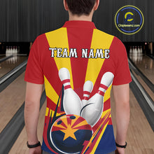 Load image into Gallery viewer, Custom Arizona Flag Bowling Polo Shirts For Men, Bowling Tournament Shirt IPHW9264