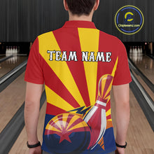 Load image into Gallery viewer, Custom Arizona Flag Bowling Team Polo Shirts For Men, Bowling Tournament Shirt IPHW9265