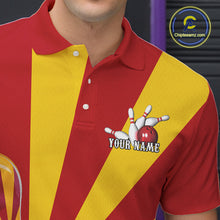 Load image into Gallery viewer, Custom Arizona Flag Bowling Team Polo Shirts For Men, Bowling Tournament Shirt IPHW9265