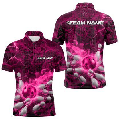 Custom Multi-Color Camo Thunder Lightning Flame Bowling Team Shirts For Men, Women And Kid IPHW9380