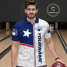 Load image into Gallery viewer, Custom Texas Flag Bowling Team Men Polo Shirts, Texas Bowling League Shirt Team Uniform IPHW9631