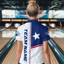 Load image into Gallery viewer, Custom Texas Flag Bowling Women Quarter-Zip Shirts, Texas Bowling League Shirt Team IPHW9631