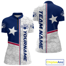 Load image into Gallery viewer, Custom Texas Flag Bowling Women Quarter-Zip Shirts, Texas Bowling League Shirt Team IPHW9631