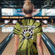Load image into Gallery viewer, Custom Military Green Camouflage Bowling Team Polo Shirts For Women, Bowling League Shirt IPHW9384