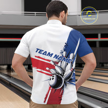 Load image into Gallery viewer, Personalized Red, White And Blue Patriotic US Flag Bowling Quarter-Zip Shirts For Men Team IPHW9543