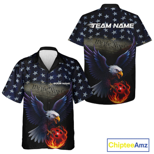 Custom Patriotic We The People Eagle Bowling Team Shirt For Men And Women, Bowling League Shirt IPHW10200
