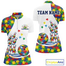 Load image into Gallery viewer, Custom Colorful Puzzles Autism Awareness Bowling Women Shirt, Autism Acceptance Shirt IPHW11200